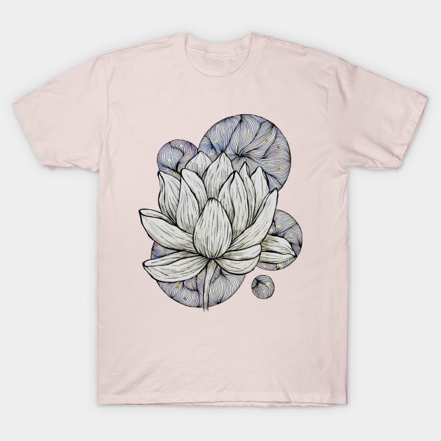 Lotus flower abstract IV T-Shirt by amyliafaizalart